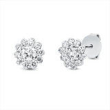Ohrstecker 18 kt WG, 2 Brill. 0,37 ct, TW-si, 20 Brill. 0,46 ct, TW-si