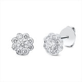 Ohrstecker 18 kt WG, 2 Brill. 0,22 ct, TW-si, 16 Brill. 0,39 ct, TW-si