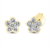 Ohrstecker 18 kt GG, Fassung teils. rhodiniert, 10 Brill. 0,83 ct, TW-si, 2 Brill. 0,08 ct, TW-si