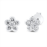Ohrstecker 18 kt WG, 2 Brill. 0,09 ct, TW-si, 10 Brill. 0,81 ct, TW-si