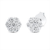 Ohrstecker 18 kt WG, 14 Brill. 0,76 ct, TW-si