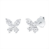 Ohrstecker 18 kt WG, 4 Nav. 0,78 ct, TW-si, 4 Brill. 0,35 ct, TW-si