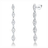 Ohrschmuck 18 kt WG, 20 Nav. 0,72 ct, TW-si, 20 Brill. 0,38 ct, W-si