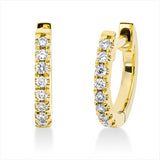 Creolen 18 kt GG, 16 Brill. 0,09 ct, W-si