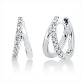 Creolen 18 kt WG, 22 Brill. 0,16 ct, W-si