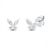 Ohrstecker 18 kt WG, 4 Nav. 0,16 ct, TW-si, 4 Brill. 0,08 ct, W-si