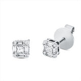 Ohrstecker 18 kt WG, 8 Bag. 0,12 ct, TW-si, 2 Princ. 0,13 ct, TW-si, 8 Brill. 0,05 ct, TW-si