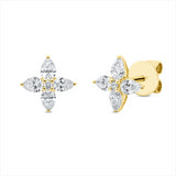 Ohrstecker 18 kt GG, 8 Tropfen 0,50 ct, TW-si, 2 Brill. 0,02 ct, TW-si