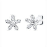 Ohrstecker 18 kt WG, 2 Brill. 0,07 ct, TW-si, 20 Trap. 0,18 ct, TW-si, 10 Brill. 0,08 ct, TW-si