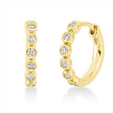 Creolen 18 kt GG, 12 Brill. 0,09 ct, TW-si