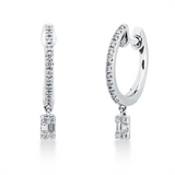 Ohrschmuck 18 kt WG, 4 Bag. 0,04 ct, TW-si, 32 Brill. 0,11 ct, TW-si