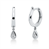 Creolen 18 kt WG, 2 Brill. 0,10 ct, TW-si, 2 Brill. 0,01 ct, TW-si