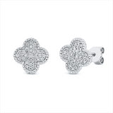 Ohrstecker 18 kt WG, 2 Brill. 0,02 ct, TW-si, 64 Brill. 0,18 ct, TW-si