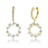Ohrschmuck 18 kt GG, 4 Sm.schliff 0,40 ct, TW-si, 6 Oval 0,46 ct, TW-si, 8 Tropfen 0,44 ct, TW-si, 18 Brill. 0,39 ct, TW-si