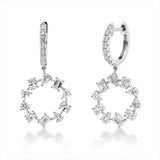 Creolen 14 kt WG, 4 Sm.schliff 0,40 ct, TW-si, 6 Oval 0,39 ct, TW-si, 8 Tropfen 0,41 ct, 18 Brill. 0,38 ct