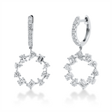 Ohrschmuck 18 kt WG, 4 Sm.schliff 0,35 ct, TW-si, 6 Oval 0,50 ct, TW-si, 8 Tropfen 0,41 ct, TW-si, 18 Brill. 0,37 ct, TW-si