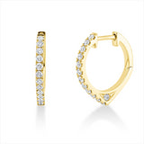 Ohrschmuck 18 kt GG, 2 Brill. 0,04 ct, TW-si, 24 Brill. 0,43 ct, TW-si