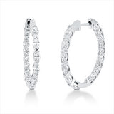 Creolen 18 kt WG, 12 Nav. 0,82 ct, TW-si, 20 Brill. 0,83 ct, TW-si