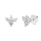 Ohrstecker 18 kt WG, 6 Nav. 0,91 ct, TW-si, 2 Brill. 0,26 ct, TW-si