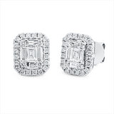 Ohrstecker 18 kt WG, 10 Bag. 0,43 ct, TW-vsi/si, 48 Brill. 0,38 ct, TW-vsi/si