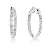 Creolen 18 kt WG, 40 Brill. 1,56 ct, TW-vsi/si