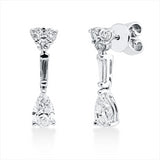 Ohrschmuck 14 kt WG, 2 Trap. 0,15 ct, TW-vsi/si, 2 Tropfen 1,01 ct, TW-vsi/si, 6 Brill. 0,33 ct, TW-vsi/si