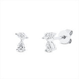 Ohrstecker 18 kt WG, 2 Tropfen 0,18 ct, TW-vsi/si, 2 Nav. 0,11 ct, TW-vsi/si