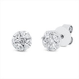 Ohrstecker 18 kt WG, 2 Princ. 0,10 ct, TW-vsi/si, 8 Nav. 0,39 ct, TW-vsi/si