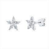 Ohrstecker 18 kt WG, 10 Nav. 0,49 ct, TW-si