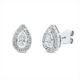 Ohrstecker 18 kt WG, 2 Tropfen 0,39 ct, TW-vsi, 30 Brill. 0,21 ct, TW-si