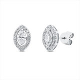 Ohrstecker 18 kt WG, 2 Nav. 0,41 ct, TW-vsi, 32 Brill. 0,22 ct, TW-si