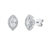 Ohrstecker 18 kt WG, 2 Nav. 0,41 ct, TW-vsi, 32 Brill. 0,22 ct, TW-si