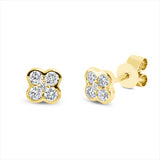 Ohrstecker 18 kt GG, 10 Brill. 0,28 ct, TW-si