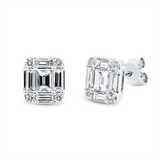 Ohrstecker 18 kt WG, 10 Bag. 0,75 ct, TW-vsi, 8 Brill. 0,13 ct, TW-si