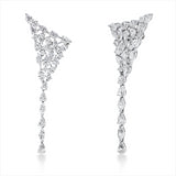 Ohrschmuck 18 kt WG, 44 Fant-Schl. 10,61 ct, TW-si, 14 Brill. 0,95 ct, TW-si