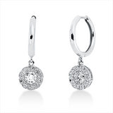 Ohrschmuck 18 kt WG, 2 Brill. 0,44 ct, TW-si, 20 Brill. 0,36 ct, TW-si