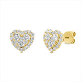 Ohrstecker 18 kt GG, 6 Brill. 0,53 ct, TW-si, 38 Brill. 0,50 ct, TW-si