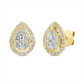 Ohrstecker 18 kt GG, 64 Brill. 0,77 ct, TW-pi