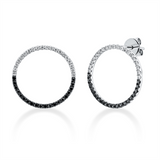 Ohrstecker 18 kt WG, Fassung teils schwarz rhodinie, 40 Brill. 0,16 ct, TW-si, 40 Brill. 0,21 ct, schwarz