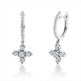Ohrschmuck 18 kt WG, 2 Brill. 0,20 ct, TW-vsi/si, 34 Brill. 0,43 ct, TW-vsi/si