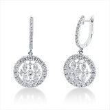 Ohrschmuck 18 kt WG, 10 Princ. 0,43 ct, TW-si, 8 Nav. 0,48 ct, TW-si, 58 Brill. 1,06 ct, TW-si