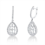 Ohrschmuck 18 kt WG, 8 Nav. 0,34 ct, TW-si, 74 Brill. 1,24 ct, TW-si