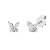 Ohrstecker 18 kt WG, 4 Nav. 0,12 ct, TW-vsi, 4 Brill. 0,08 ct, TW-si