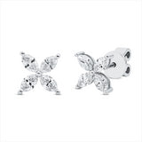 Ohrstecker 18 kt WG, 8 Nav. 0,80 ct, F-si