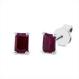 Ohrstecker 18 kt WG, 2 Rubine 0,42 ct rot