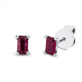 Ohrstecker 18 kt WG, 2 Rubine 1,11 ct rot
