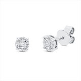 Ohrstecker 14 kt WG, 8 Nav. 0,29 ct, TW-vsi/si, 2 Princ. 0,09 ct, TW-vsi