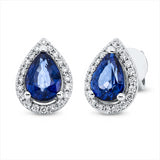 Ohrstecker 18 kt WG, 40 Brill. 0,22 ct, F-si, 2 Saphire 1,94 ct blau