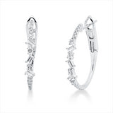 Creolen 18 kt WG,4 Brill. 0,04 ct,TW-si,8 Brill. 0,24 ct,TW-si,6 Bag. 0,21 ct,TW-si,18 Brill. 0,10 ct,TW-si