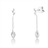 Ohrschmuck 18 kt WG, 2 Nav. 0,11 ct, TW-si, 40 Dia. 0,12 ct, W-si